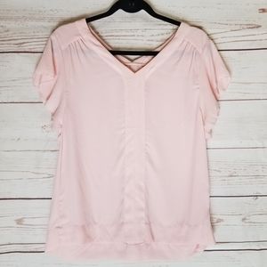 🐳FREE add to bundle. Loft Tagless Pink Blouse